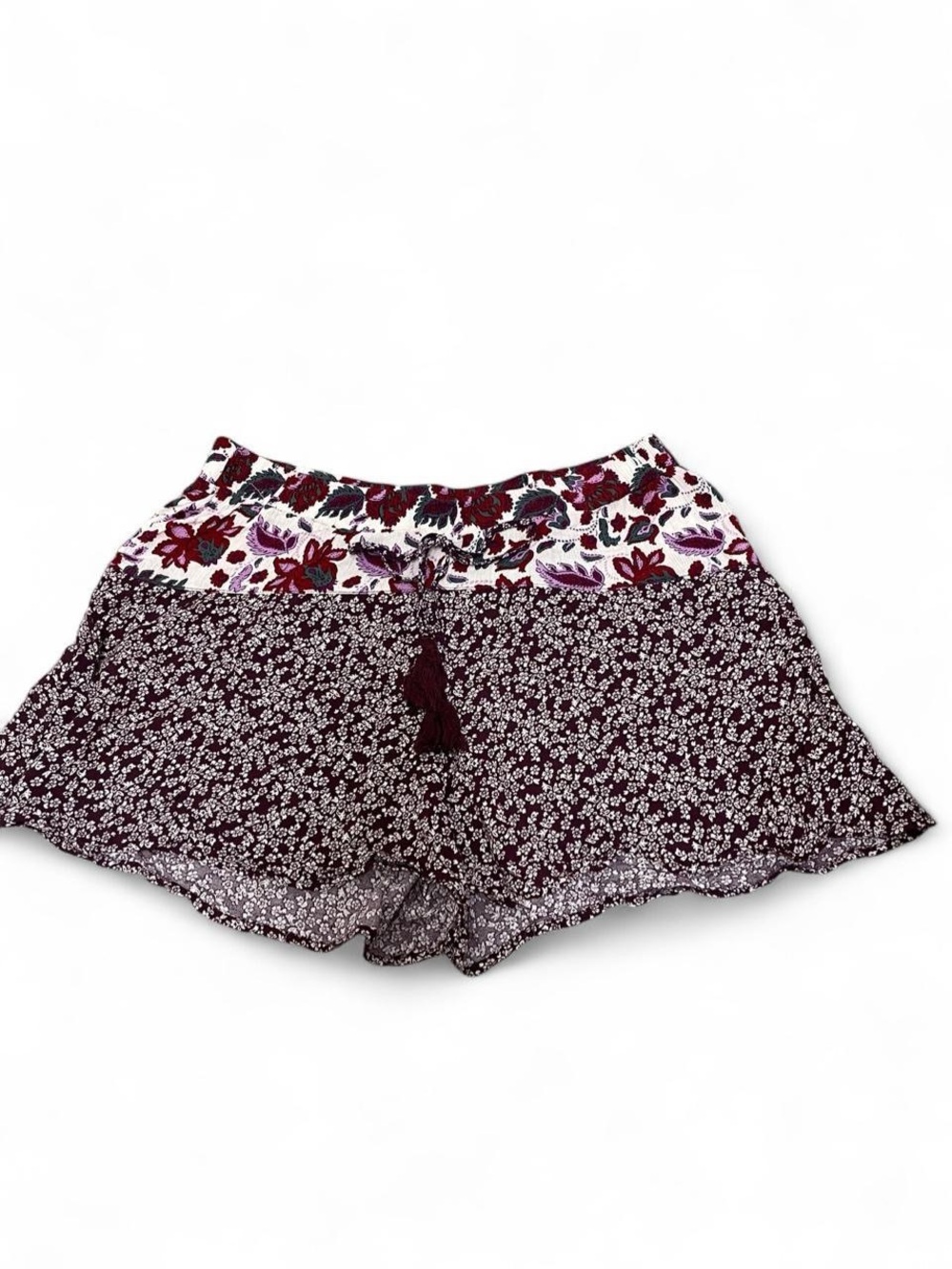Band of Gypsies Burgundy Floral Print Women’s Shorts